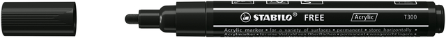 Acrylmarker STABILO Free Acrylic T300 zwart afbeelding