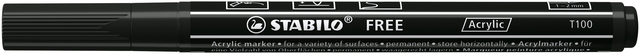 Acrylmarker STABILO  Free Acrylic T100 zwart — Foto 2 van 2