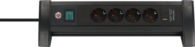 Stekkerdoos Brennenstuhl Premium 4 voudig USB C PD en USB A zwart afbeelding