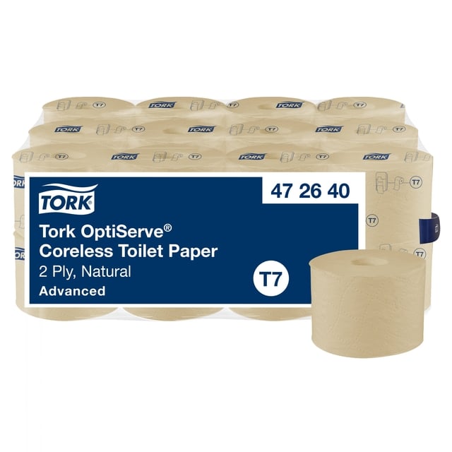 Toiletpapier Tork T7 Advanced Optiserve Coreless 2-laags 94m naturel 472640 afbeelding
