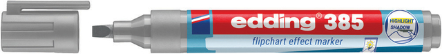 Viltstift edding 385 flipover penseelpunt zilvergrijs afbeelding