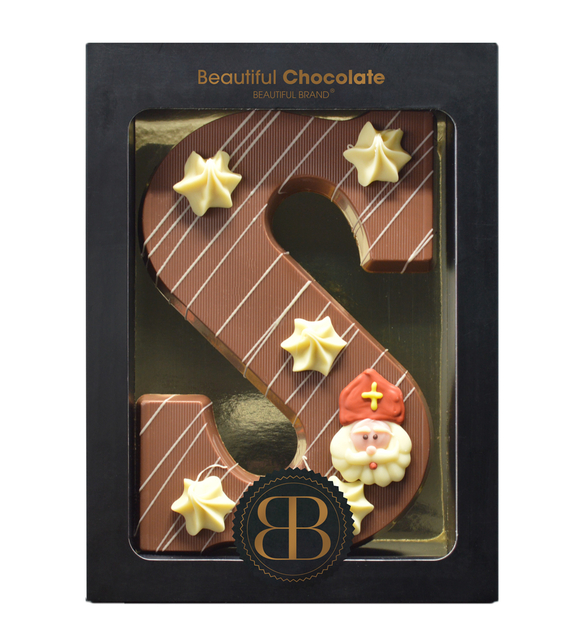 Chocoladeletter BB luxe melk S 220 gram afbeelding
