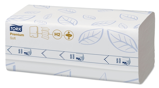 Handdoek Tork H2 Xpress compressed Premium multifold 2-laags 212x320mm 12x170 vel wit 100888 — Foto 2 van 2