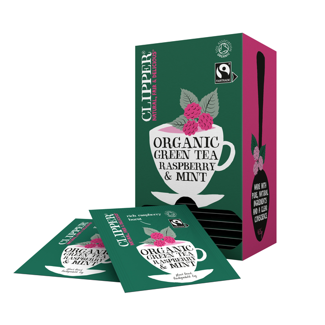 Thee Clipper green raspberry mint bio 25 zakjes afbeelding