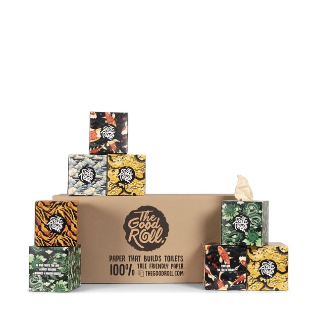 Facial tissues The Good Roll The Happy Tissue bamboe 3-laags 20x60 vel naturel afbeelding