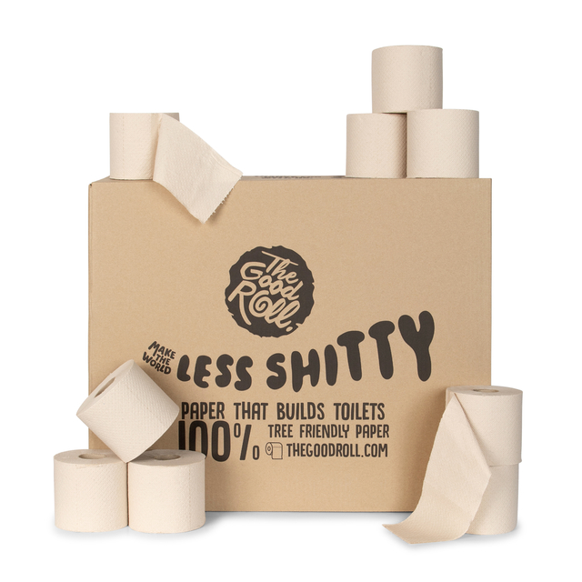 Toiletpapier The Good Roll The Panda Edition Naked bamboe 2-laags 24x300 vel naturel afbeelding