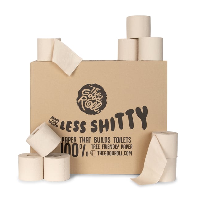 Toiletpapier The Good Roll The Panda Edition Naked bamboe 2-laags 24x300 vel naturel afbeelding