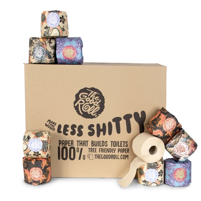 Toiletpapier The Good Roll The Panda Edition bamboe 2-laags 24x300 vel naturel afbeelding