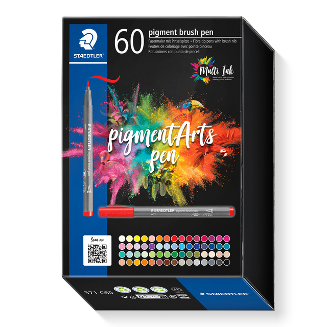 Brushpen Staedtler PigmentArts set à 60 kleuren afbeelding
