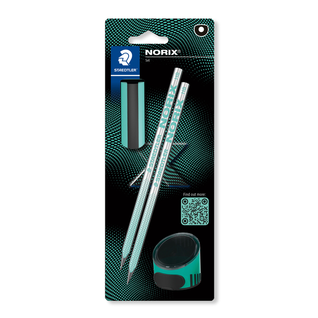 Potlood Staedtler Norix HB blister à 2 stuks zwart-groen afbeelding