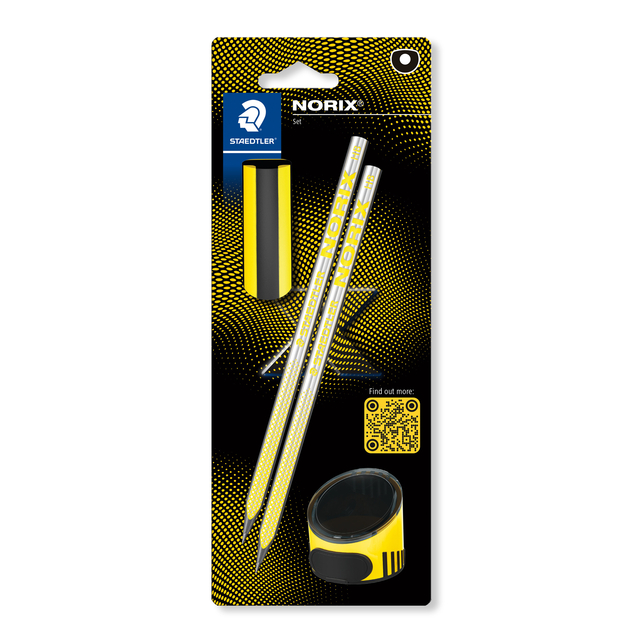 Potlood Staedtler Norix HB blister à 2 stuks zwart-geel afbeelding