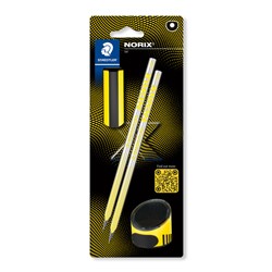 Potlood Staedtler Norix HB blister à 2 stuks zwart-geel