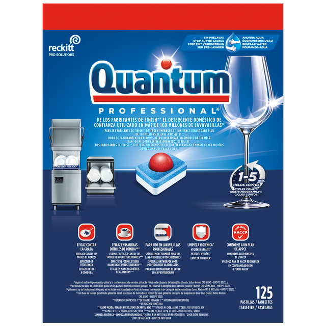 Vaatwastabletten Quantum Pro All-in-one 125 stuks afbeelding