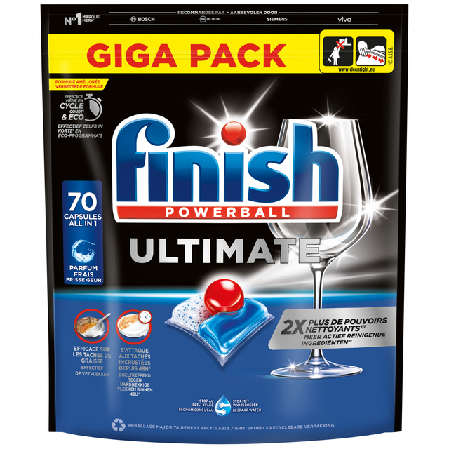 Vaatwastabletten Finish Ultimate Regular 70 stuks afbeelding