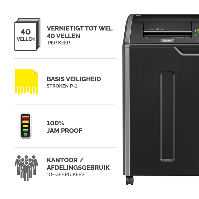 Papiervernietiger Fellowes Powershred 425I stroken 5,8mm — Foto 2 van 2