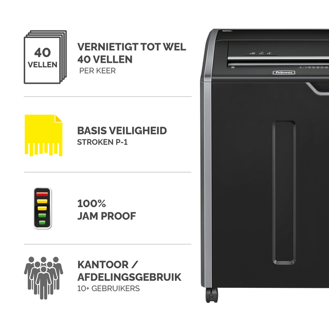 Papiervernietiger Fellowes Powershred 485I stroken 5,8mm — Foto 2 van 2