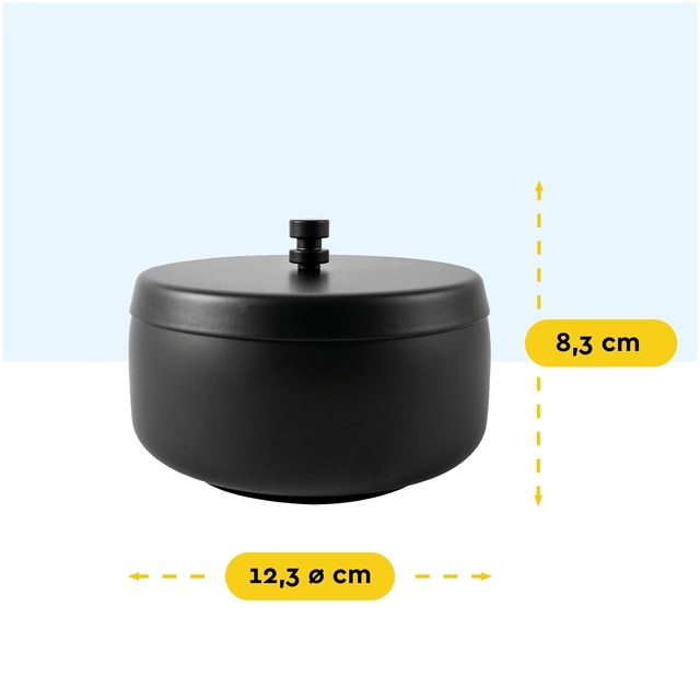 Asbak BRASQ tafelmodel 1 liter met deksel AT700 zwart — Foto 2 van 2