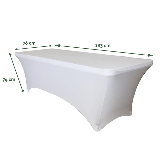 Tafelrok BRASQ 183x76x74cm wit — Foto 2 van 2