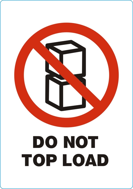 Waarschuwingsetiket IEZZY do not top load 74mmx105mm 500 stuks afbeelding