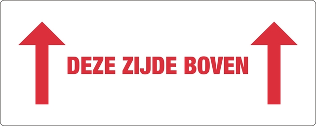 Waarschuwingsetiket IEZZY deze zijde boven 150mmx60mm 500 stuks afbeelding