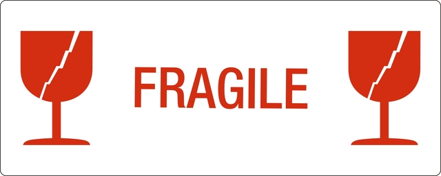 Waarschuwingsetiket IEZZY glas fragile 150mmx60mm 500 stuks afbeelding