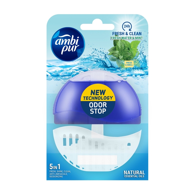 Toiletblok Starterkit Ambi Pur Fresh Water & Mint 55ml afbeelding