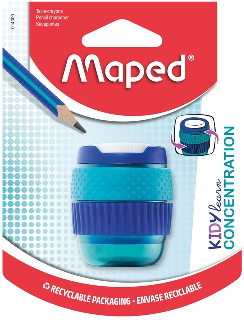 Puntenslijper Maped Kidy Learn Concentration 1-gaats blauw afbeelding