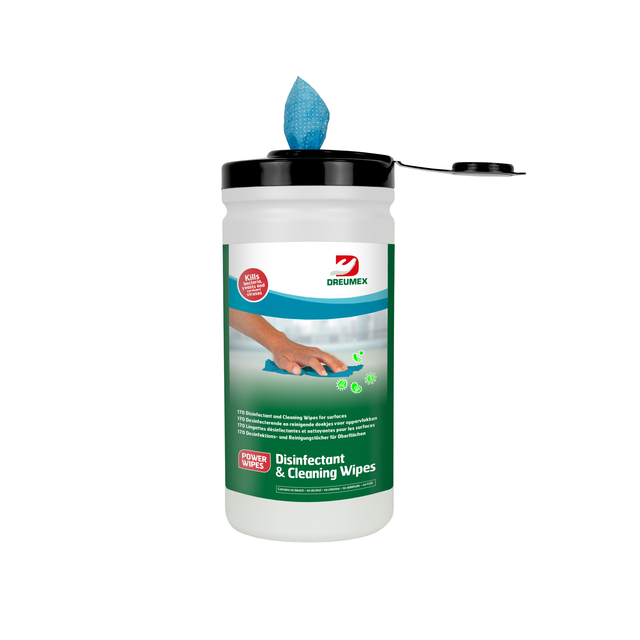 Desinfectiedoekjes Dreumex Disinfectant & Cleaning bus 170 stuks blauw afbeelding