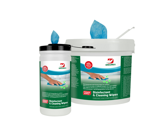 Desinfectiedoekjes Dreumex Disinfectant & Cleaning bus 170 stuks blauw — Foto 2 van 2
