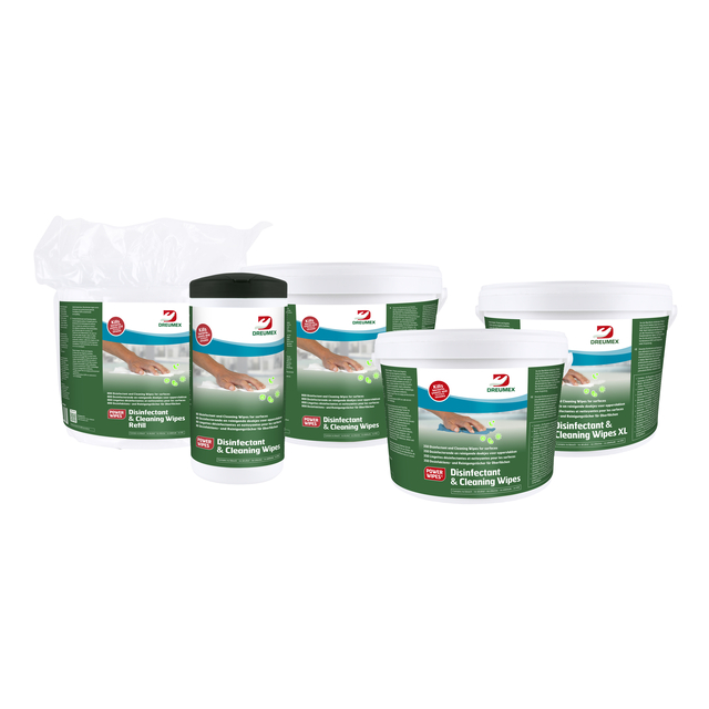 Desinfectiedoekjes Dreumex Disinfectant & Cleaning emmer 800 stuks wit — Foto 2 van 2