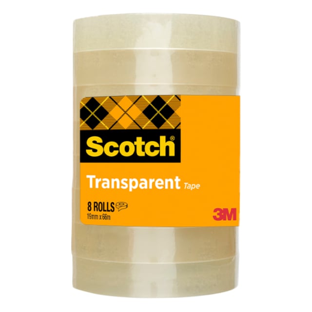 Plakband Scotch 508 19mmx66m transparant 8 rollen afbeelding