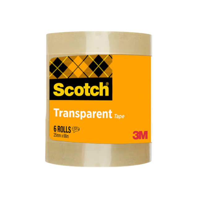 Plakband Scotch 508 25mmx66m transparant 6 rollen afbeelding