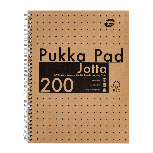 Collegeblok Pukka Pad Jotta A4 lijn 200 pagina&apos;s 80gr kraft afbeelding