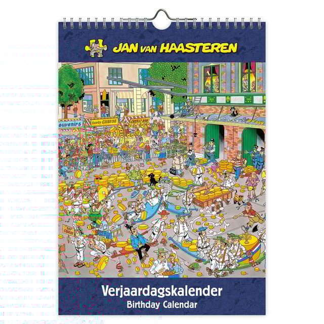 Verjaardagskalender Jan van Haasteren A4 afbeelding