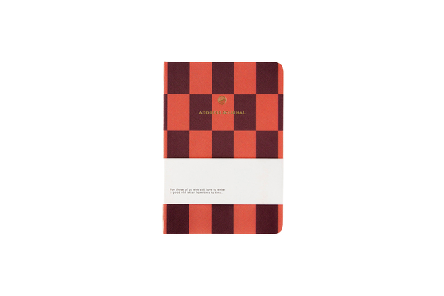 Adresboek A6 checks rood A Journal