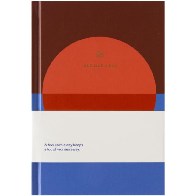Notitieboek A5 One line a day blauw rood A-Journal