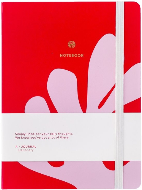 Notitieboek A5 Arty roze/rood A Journal lijn afbeelding