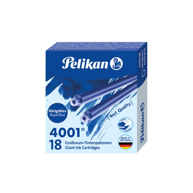 Inktpatroon Pelikan 4001 lang koningsblauw 18 stuks afbeelding