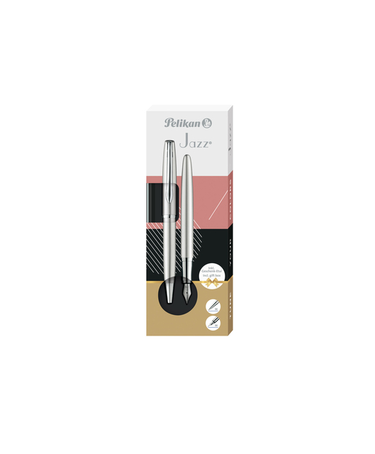 Schrijfset Pelikan Jazz Noble Elegance K36+P36 medium silver afbeelding