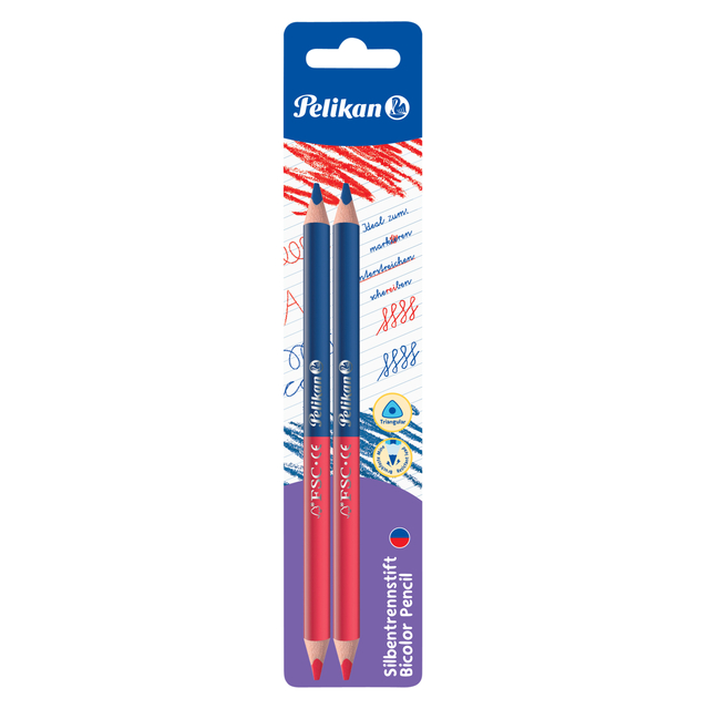 Potlood Pelikan 3mm rood/blauw 2 stuks afbeelding