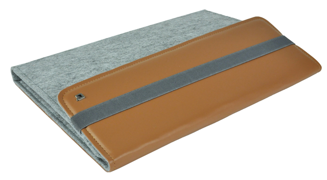 Schrijfmap DESQ A4 vilt met papierclip en elastiek sluiting grijs afbeelding