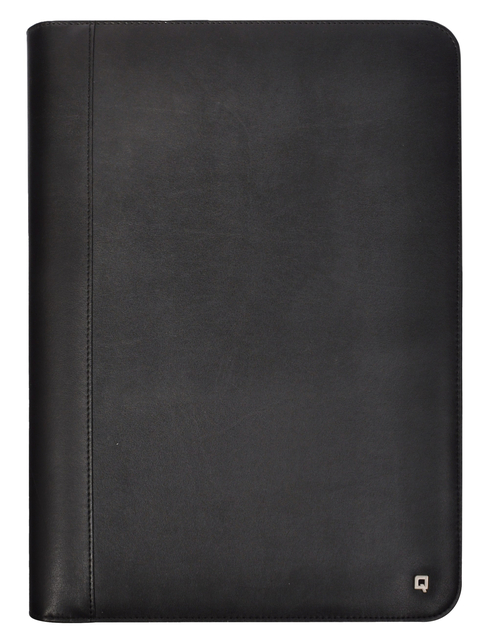 Schrijfmap DESQ A4 met rits kunstleder ringmechaniek zwart afbeelding