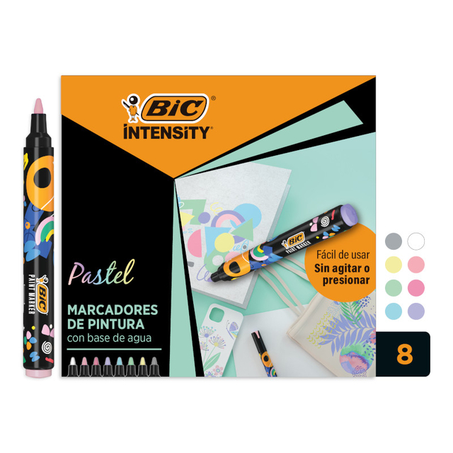 Paintmarker Bic Intensity pastel assorti 8 stuks afbeelding
