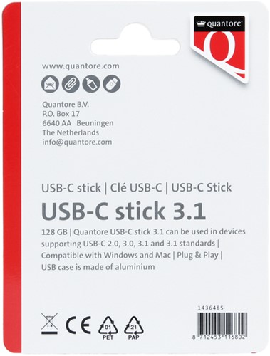 USB stick 3.1 Quantore USB-C 128GB zilver-2