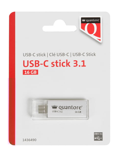 USB-stick Quantore USB-C 16GB 3.1 zilver afbeelding