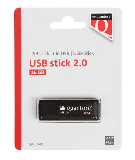 USB-stick Quantore 16GB 2.0 zwart afbeelding