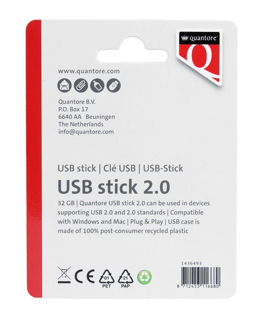 USB stick 2.0 Quantore USB-A 32GB zwart — Foto 2 van 2