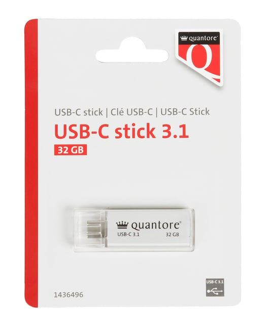 USB-stick Quantore USB-C 32GB 3.1 zilver afbeelding