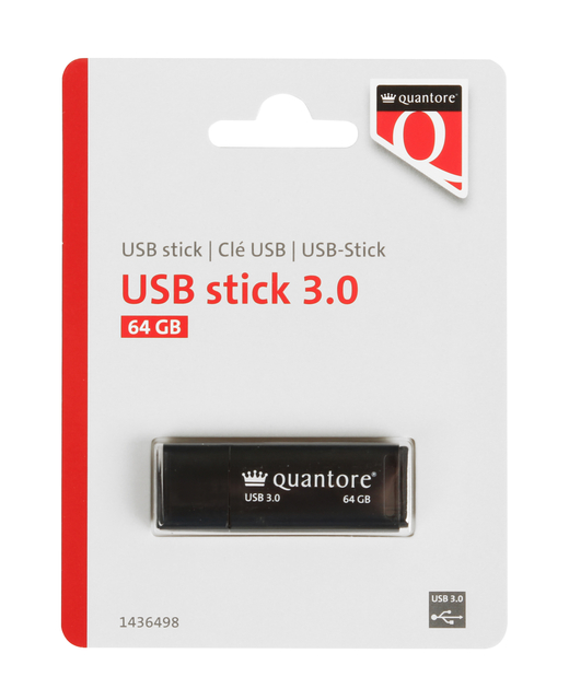 USB-stick Quantore 64GB 3.0 zwart afbeelding