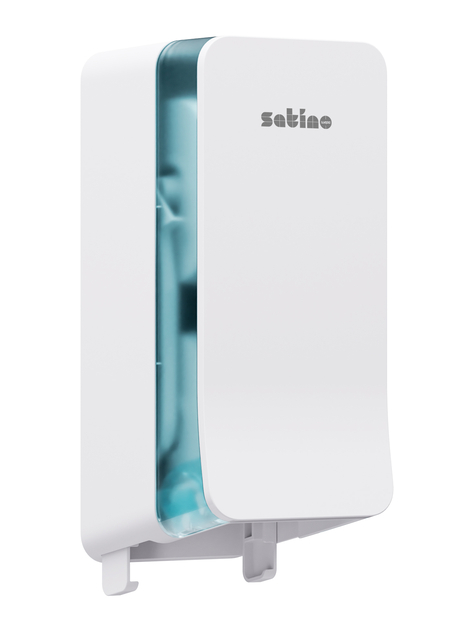 Toiletpapierdispenser Satino JT3 Hyginity systeemrol duo wit 333422 afbeelding